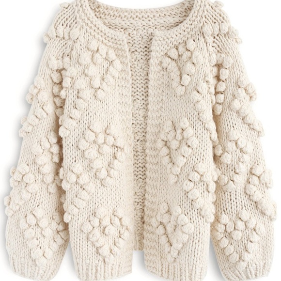 Chicwish Sweaters - Chicwish ~ Knit Your Love Cardigan in Ivory
